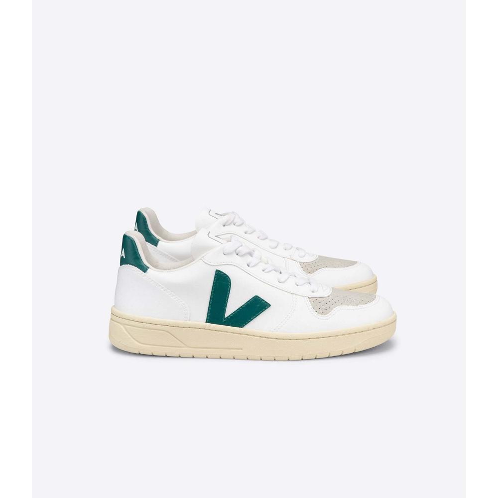 Veja V-10 CWL Men\'s Shoes White/Green | CA 279ZUT